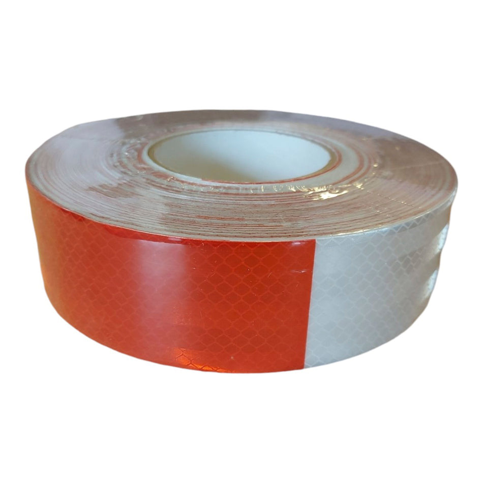 Cinta Reflectiva Roja/Blanca Rollo 5 cm x 45 mts