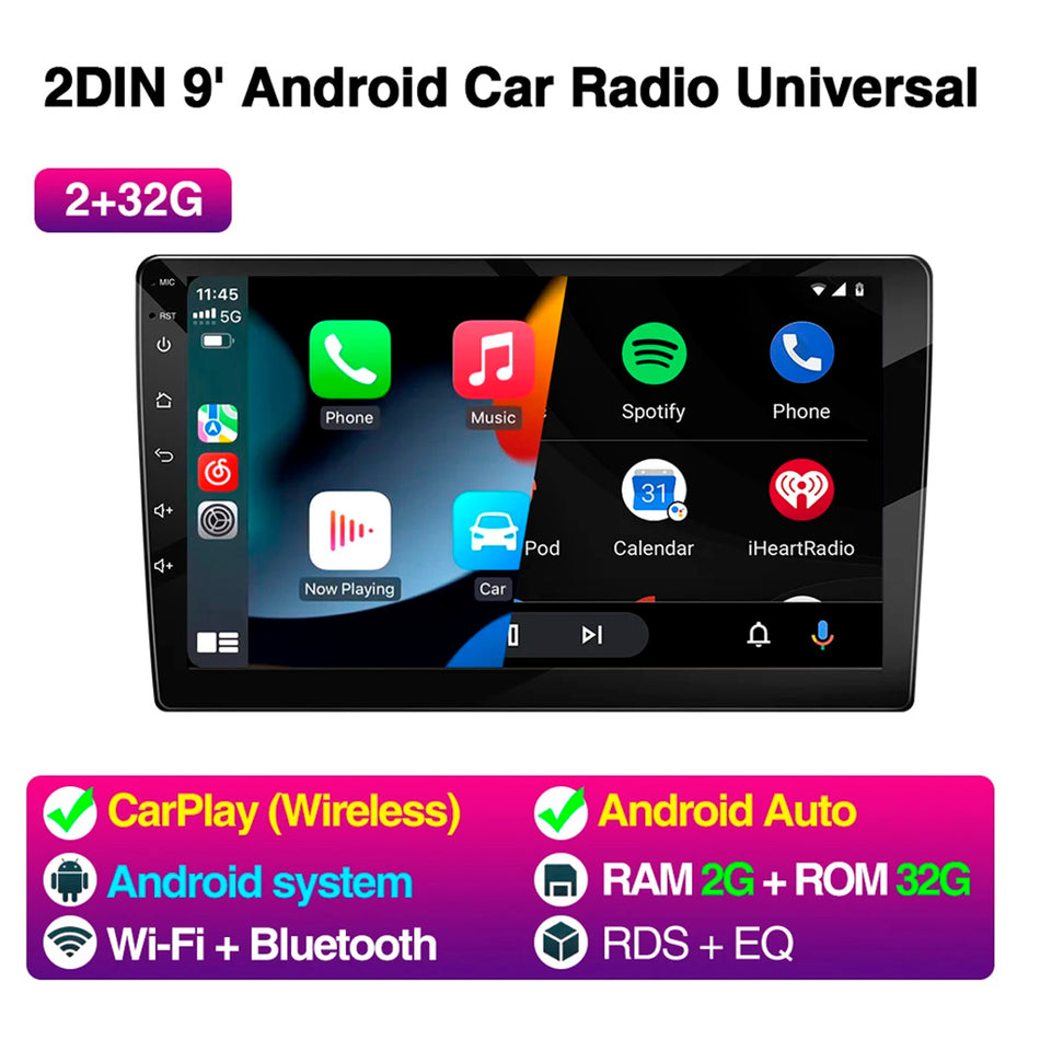 Radio 2 Din Pantalla 9" 32G Android