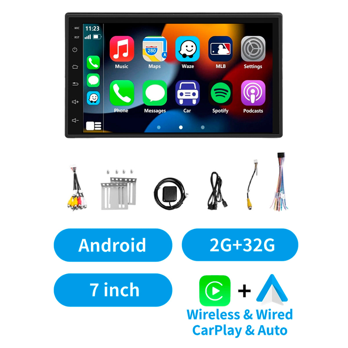 Radio auto 2 Din Pantalla 7 pulgadas 32G Android