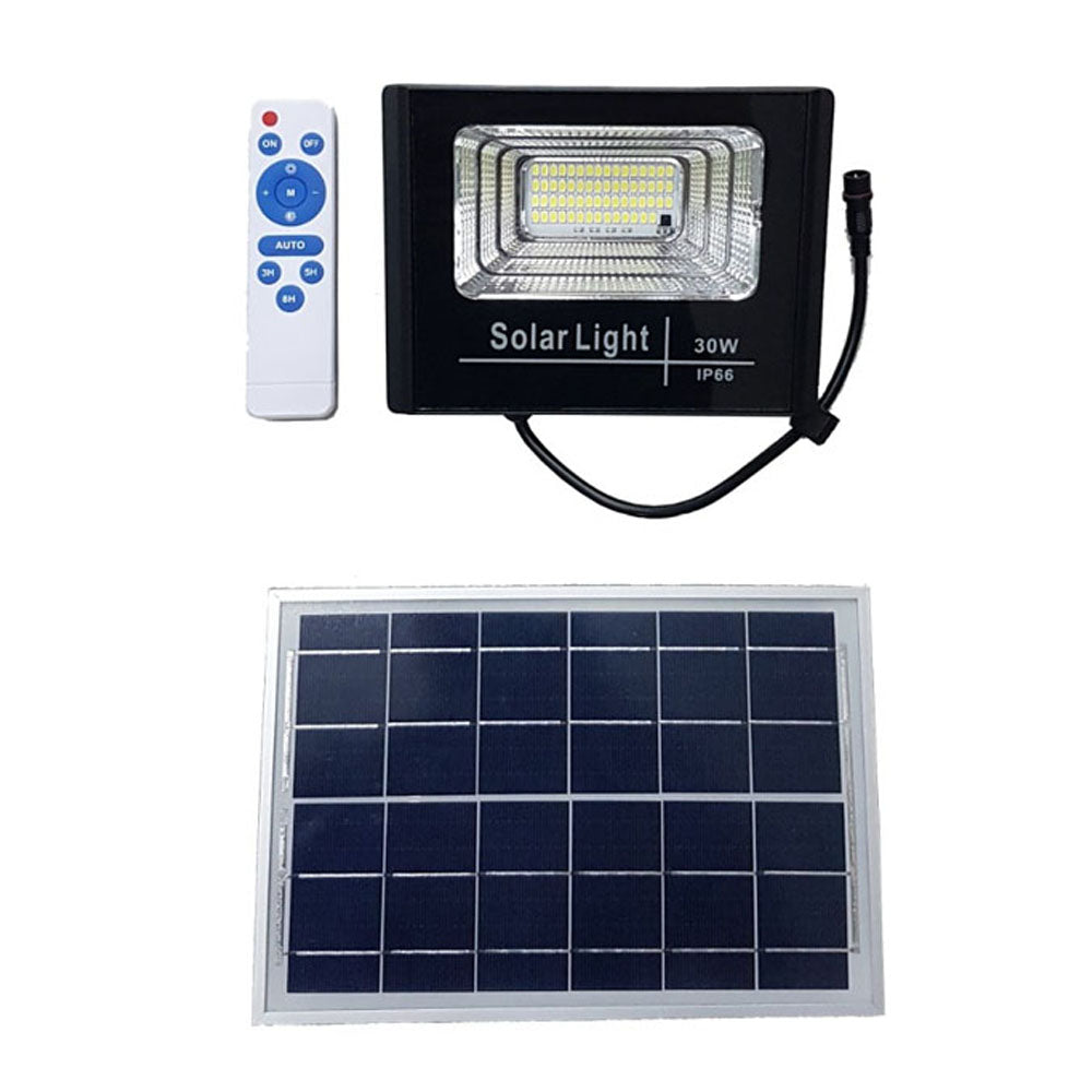 Faro Foco Led con Panel Solar + Control Remoto