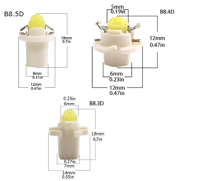 Lampara T5 Tablero 1 Led Azul 5050 Base B8.5D Tablero x2 Un