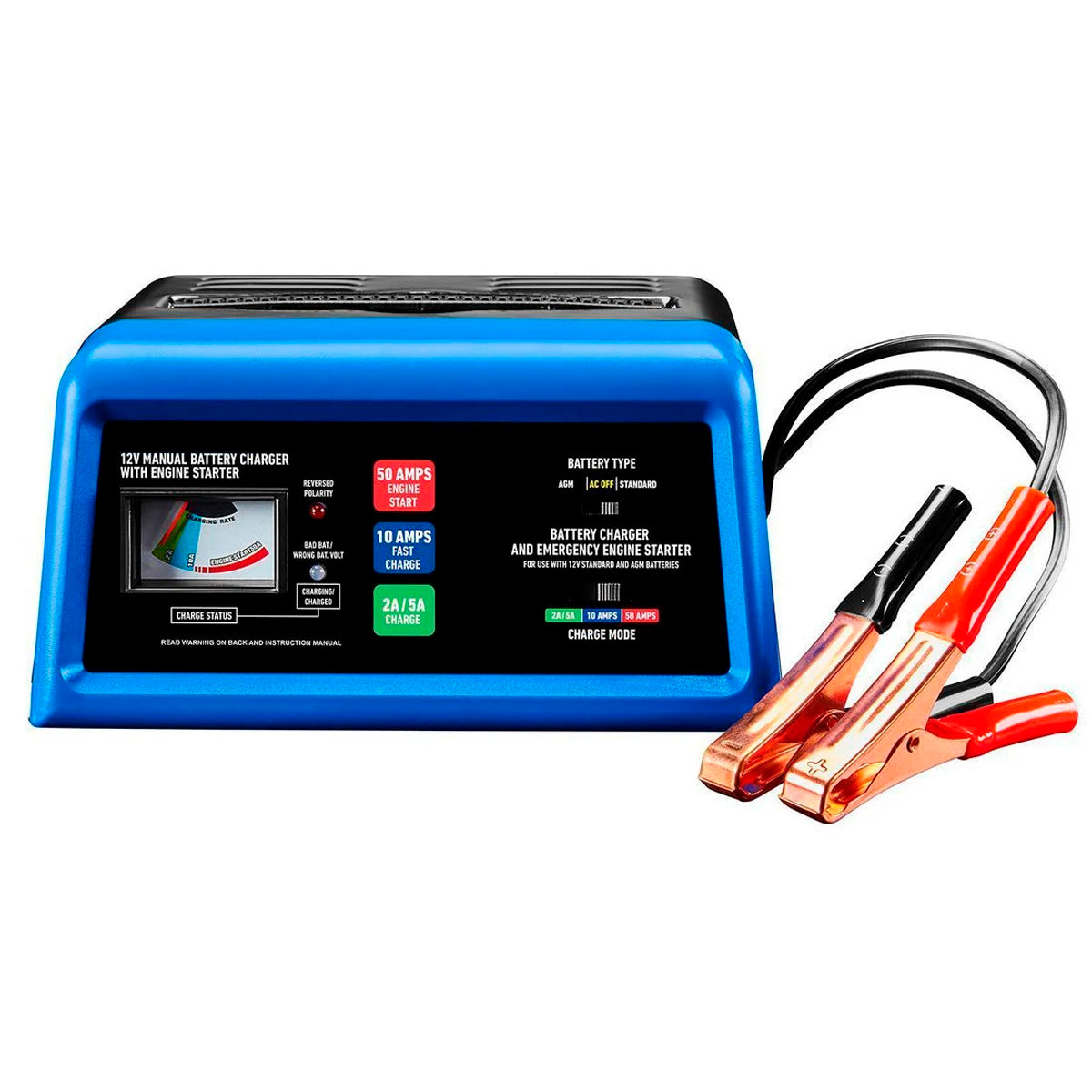 Cargador Bateria 12V Automático 2-10 Amp con Arrancador-Cargador-Multishop Uruguay