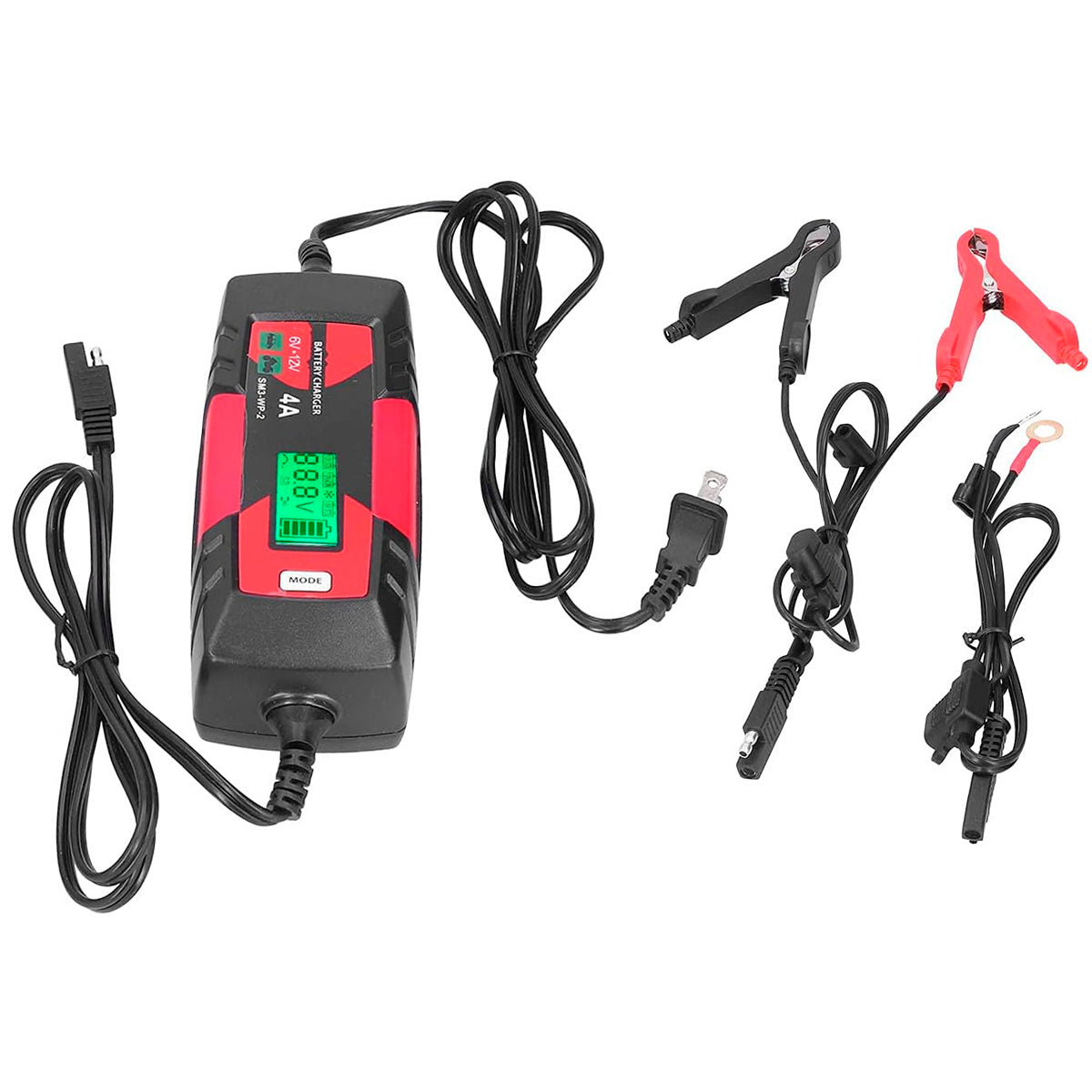 Cargador de Batería Inteligente 12V 4 AMP-Cargador-Multishop Uruguay