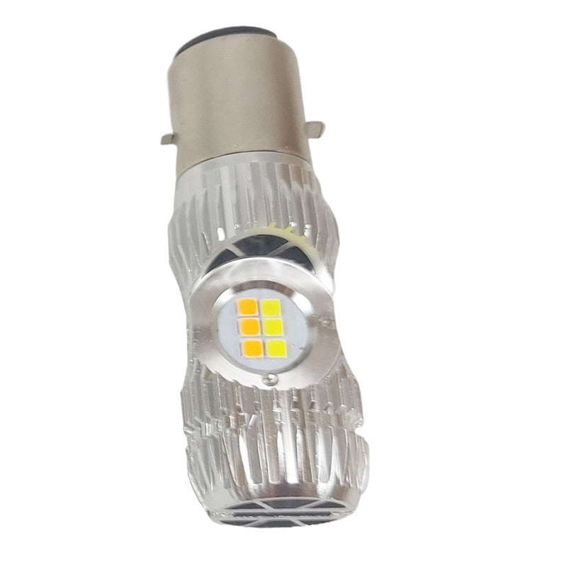 Lampara Led Moto Alta/Baja 7.2W 12-30V Ba20D Blanca/Ambar-Lamparas Motos-Multishop Uruguay