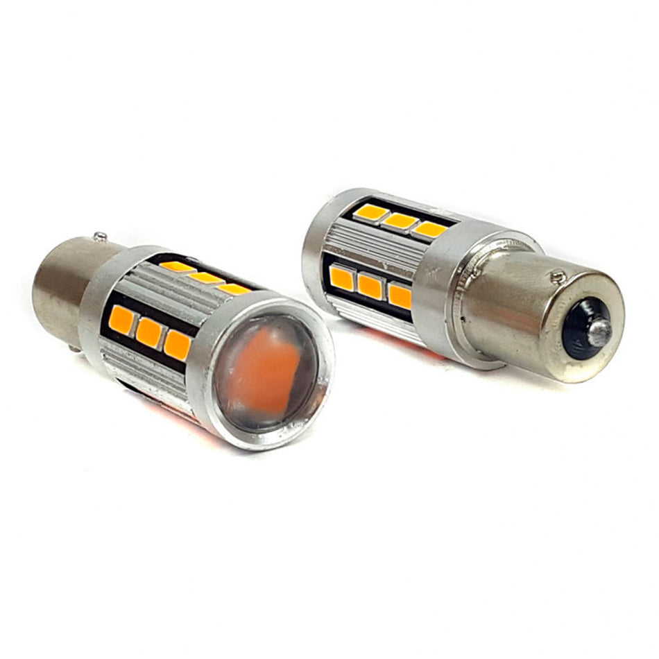 Lampara S25 18 Led Roja 2 Polos Canbus Flash