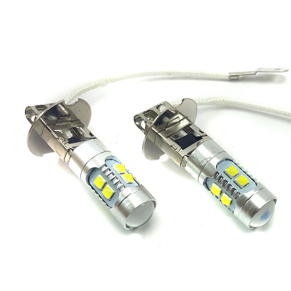 Lampara H3 10 Leds-3535 10X1W 12V-24V Blanca c/Lupa