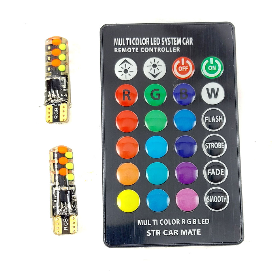 Lampara Auto T10 7 Colores Control Remoto 12V