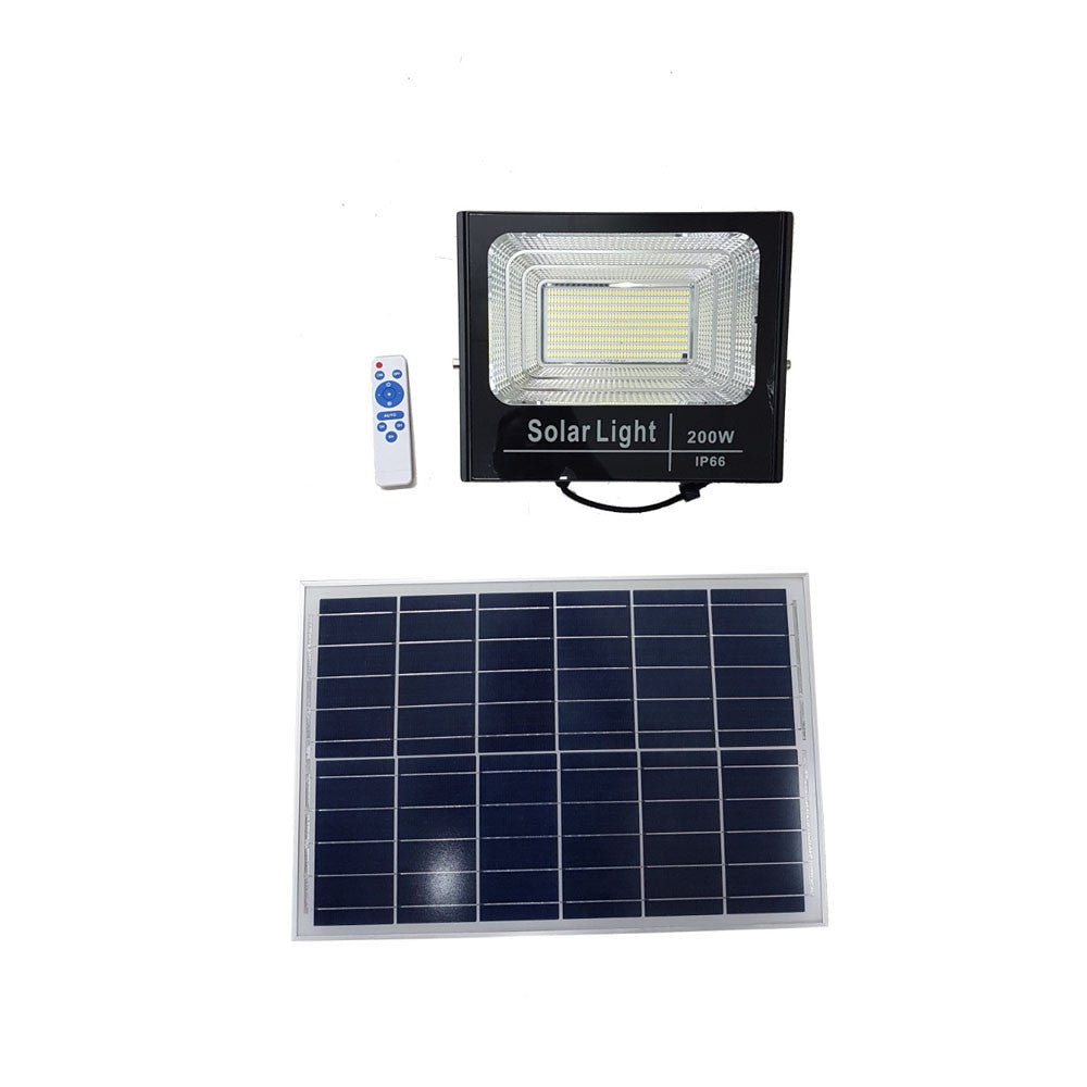 Faro Foco Led con Panel Solar + Control Remoto