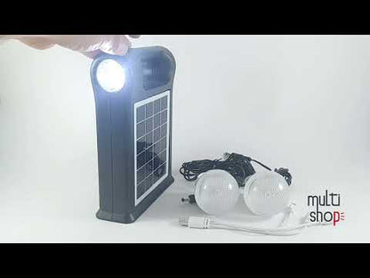 Kit Faro Led + 2 Lamparas Con Panel Solar