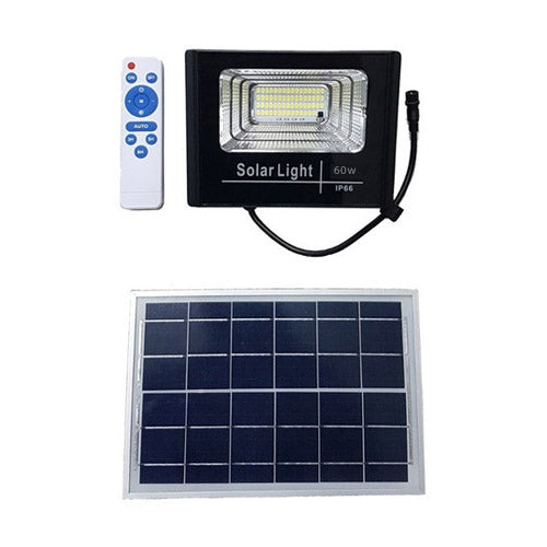 Faro Foco Led con Panel Solar + Control Remoto